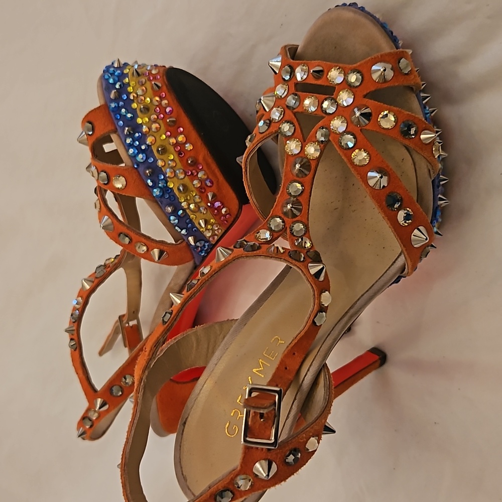 GREYMER Size 5 women shoes, made in Italy, pale orange, worn twice